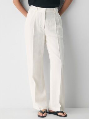Aritzia White Linen Effortless Pants